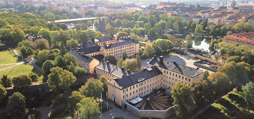 Flygbild över ön Långholmen