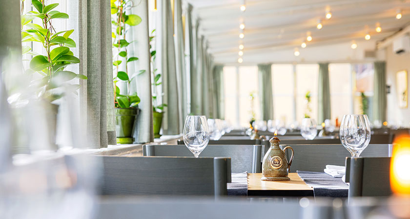 Dukning på verandan på Långholmen