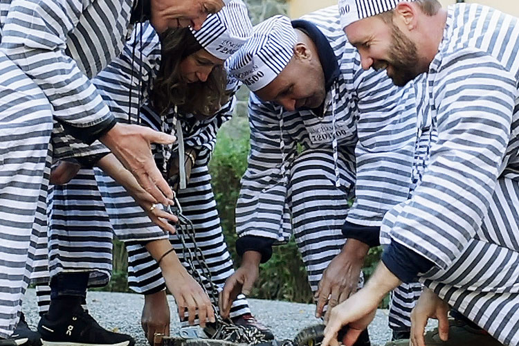 Fångar i aktiviteten Fångkampen på Långholmen Fångar i aktiviteten Fångkampen på Långholmen